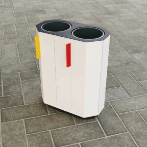 Corbeille de tri double flux acier HAUTELUCE
