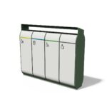 Corbeille de tri sélectif 4 flux acier BREST.