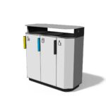 Corbeille tri sélectif acier 3 flux CHAMBÉRY-
