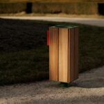 E20-1100 corbeille bois pied à sceller 38L