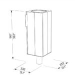 E20-1100 corbeille bois pied à sceller 38L plan
