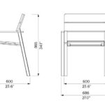 Fauteuil bois avec accoudoirs ALZON plan