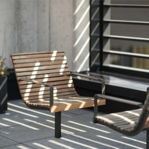 Fauteuil bois confort avec accoudoirs ARCACHON