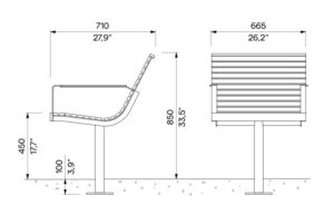 Fauteuil bois confort avec accoudoirs ARCACHON plan
