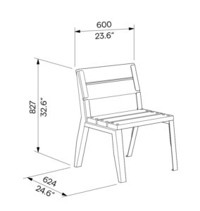 Fauteuil bois économique BEAUCAIRE plan