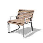 Fauteuil bois et fonte aluminium avec accoudoirs MIMIZAN