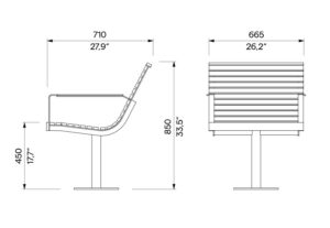 Fauteuil bois fixation amovible PYLA plan