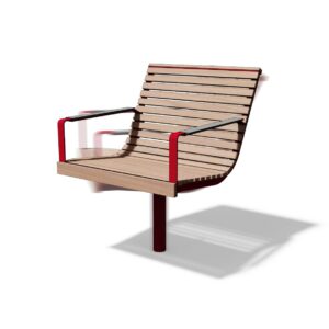 Fauteuil bois pivotant avec accoudoirs ARÈS-