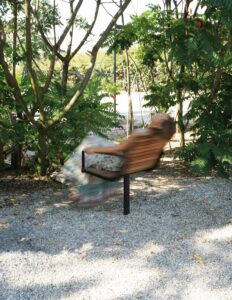 Fauteuil bois pivotant avec accoudoirs ARÈS.