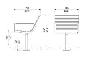 Fauteuil bois pivotant avec accoudoirs ARÈS plan