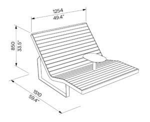 I1-3481-10 Chaise longue avec tablette di