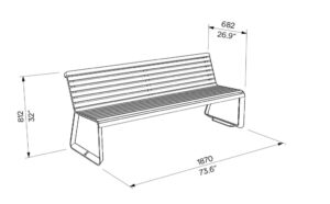 Banc alliage aluminium PAU