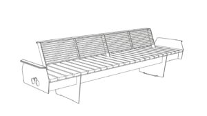 Banc VANNES O1-4601 avec appui vélo