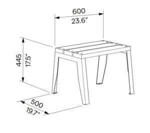 Tabouret en bois économique LAUNAC plan