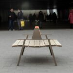 banc bois double dossier acier VAUVERT..