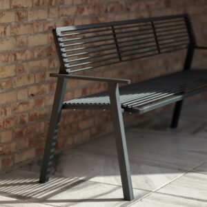 Banc tout métal avec accoudoirs 1500mm UZÈS