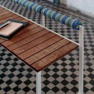 Banc bois et acier avec dossier outdoor GRANACE