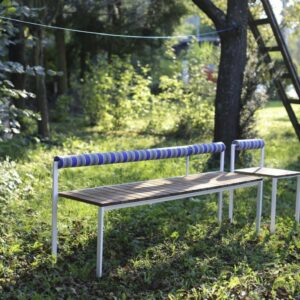 Banc bois et acier avec dossier outdoor GRANACE