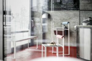 Banc extérieur en HPL avec dosseret LECCI