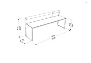 Banc extérieur en HPL avec dosseret LECCI