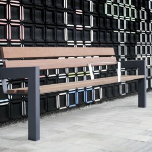 Banc long bois accoudoirs ARNAGE