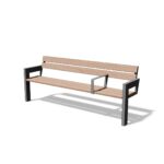 Banc long bois accoudoirs ARNAGE