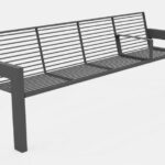 Banc tout acier accoudoirs NANTES.
