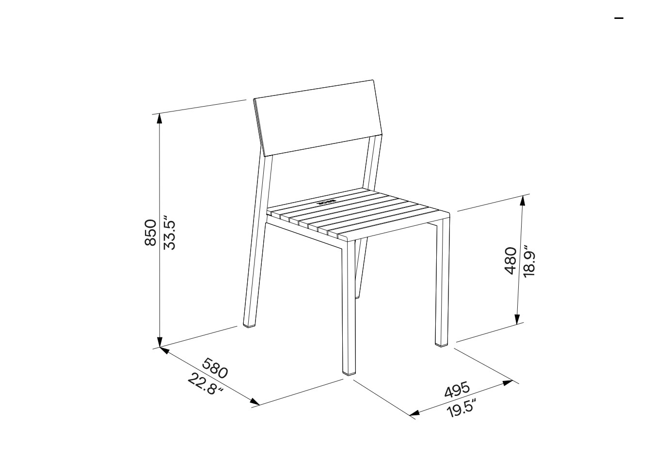 Chaise HPL et assise bois OTA