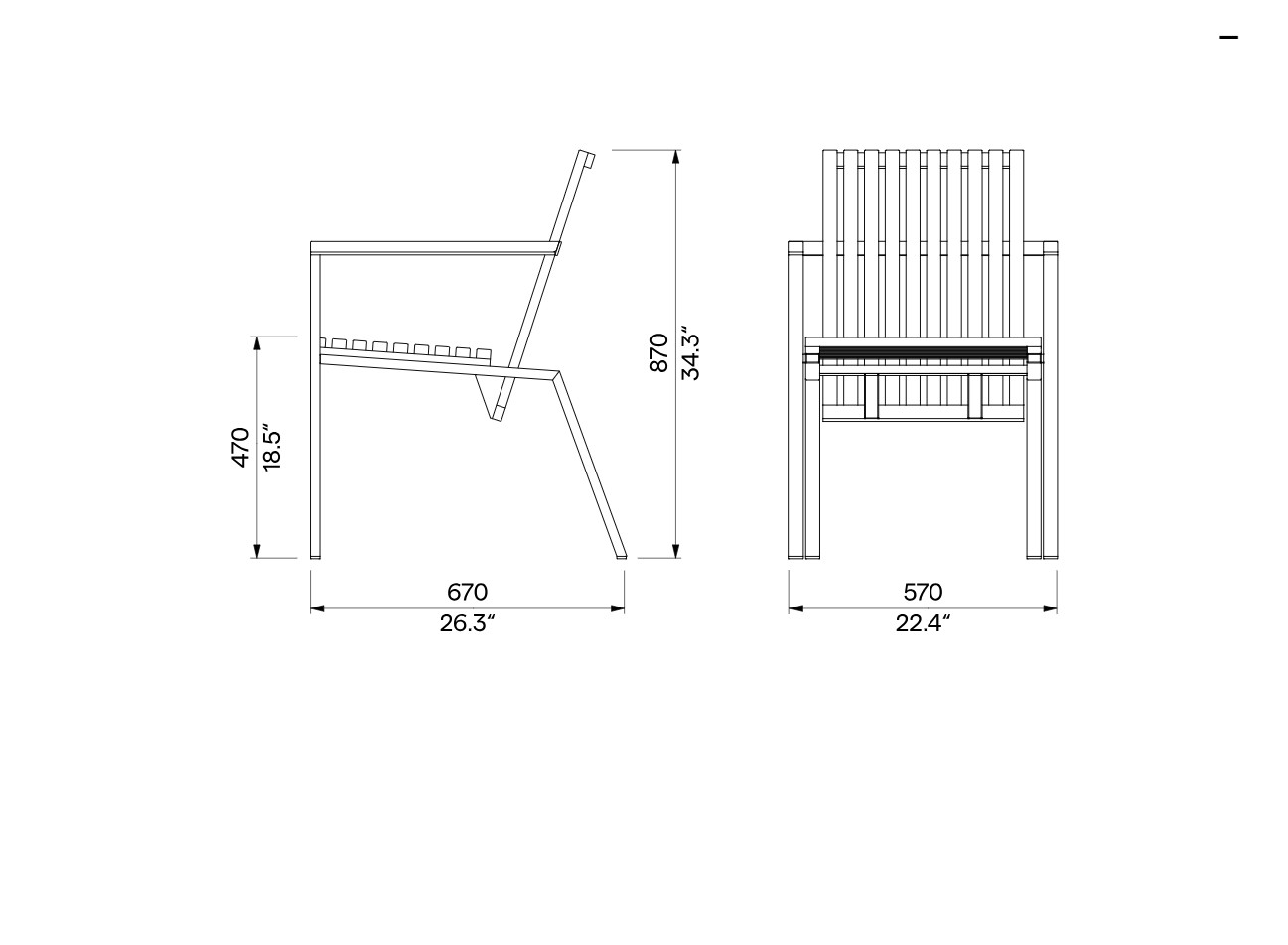 Chaise bois durable avec accoudoirs CORRANO