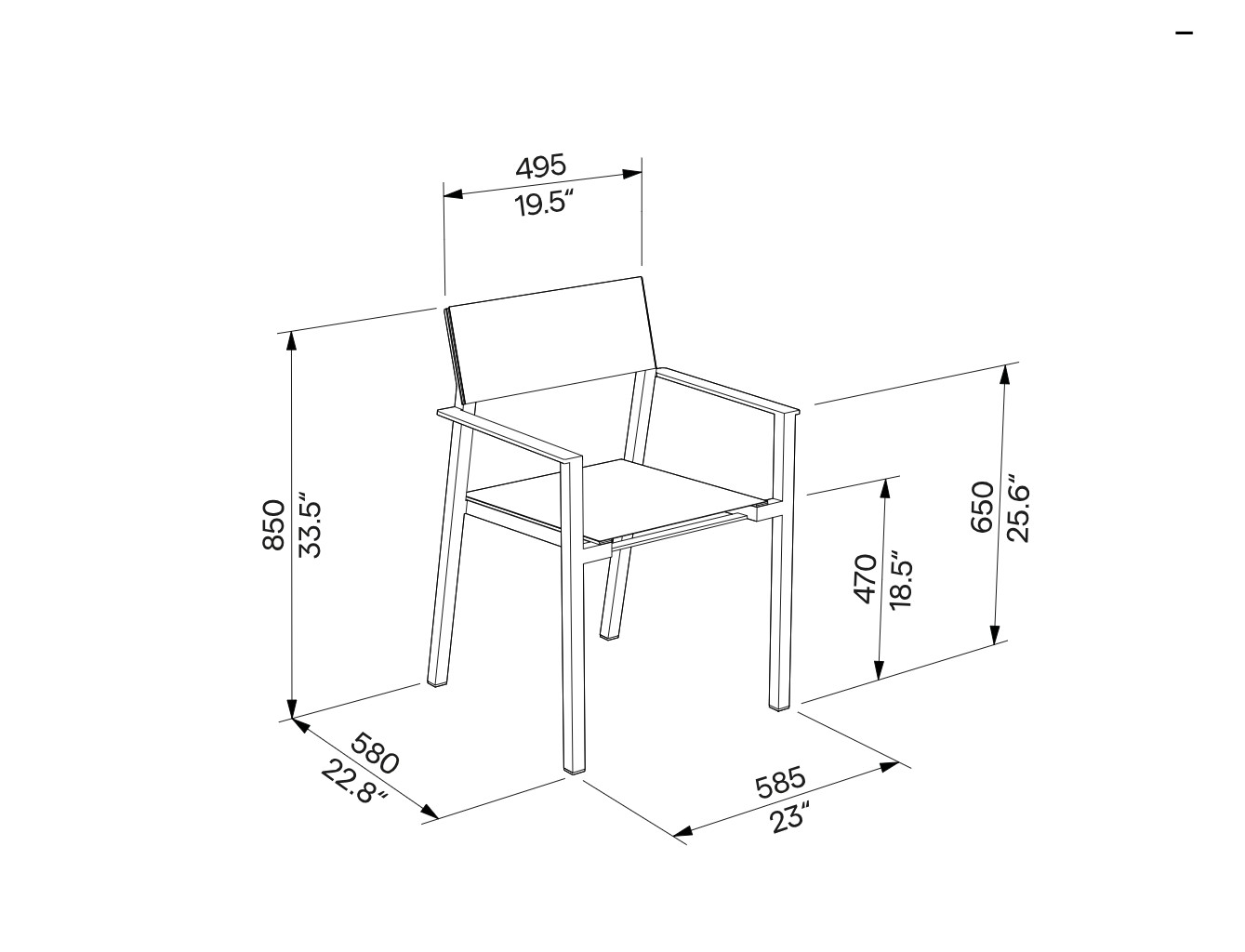 Chaise extérieur tissu et accoudoirs POGGIOLO