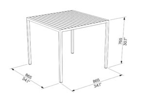 E2 Table carrée bois LCR615