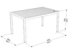 E2 Table rectangulaire bois LCR625