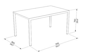 E2 Table rectangulaire hpl LCR620