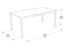 E2 Table rectangulaire hpl LCR630