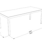E2 Table rectangulaire hpl LCR640