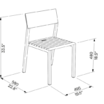 E2 chaise LCR125 en bois et hpl