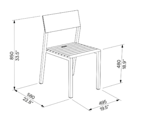 E2 chaise LCR125 en bois et hpl