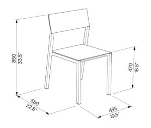 E2 chaise LCR127 HPL et tissu