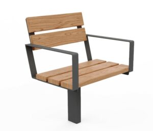 Fauteuil avec accoudoirs 1 pied MAYENNE.