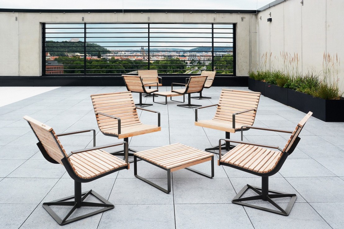 Fauteuil bois design outdoor PIGNA