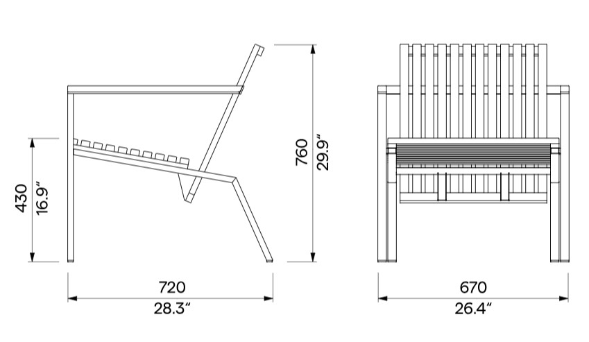 Fauteuil bois durable extérieur COZZANO