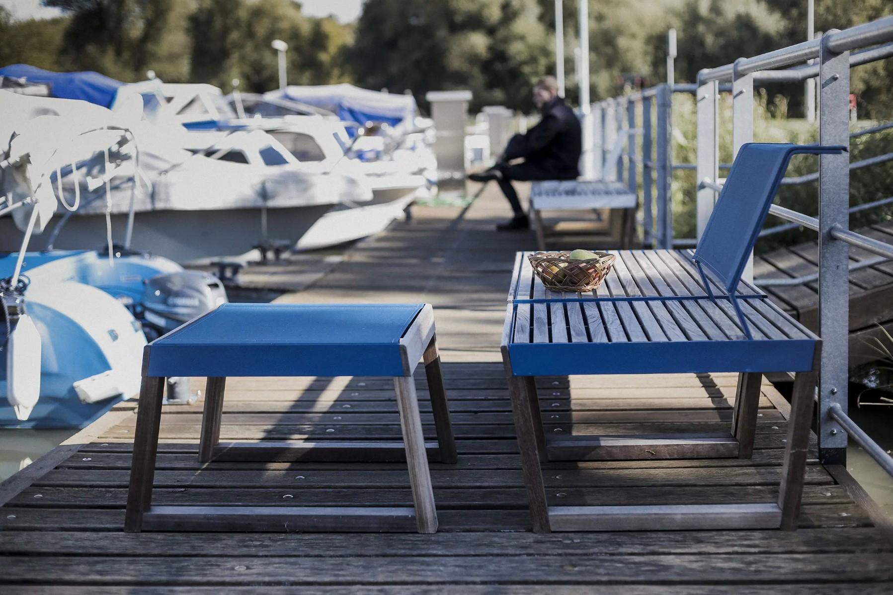 Fauteuil bois et tissu outdoor BALOGNA