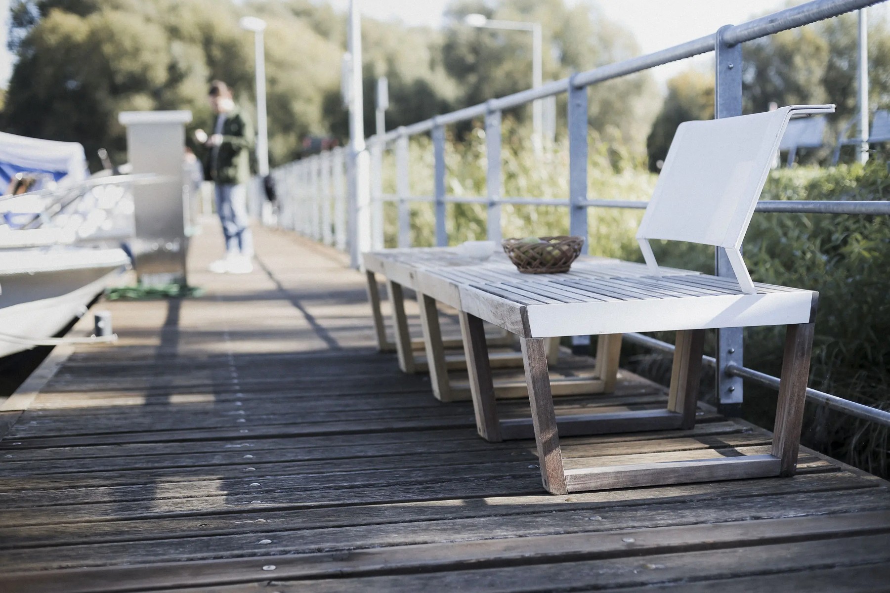 Fauteuil bois et tissu outdoor BALOGNA