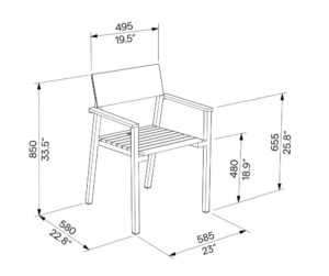 Fauteuil hpl et bois LCR225