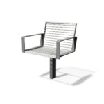 Fauteuil tout acier avec accoudoirs et 1 seul pied ALEXAIN