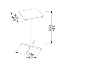 H2 Table bistro hpl LBS900