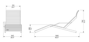 A1 chaise longue bois LAL455