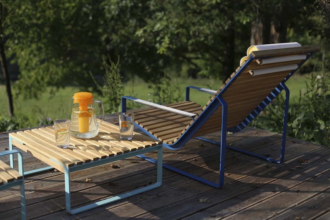 Large Repose-pieds bois outdoor PORRI