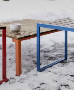 Petite Table extérieur basse carrée en bois MARIGNANA