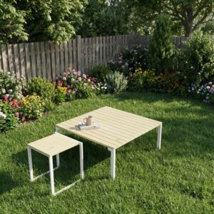 Table basse carrée en bois résistante MURZO